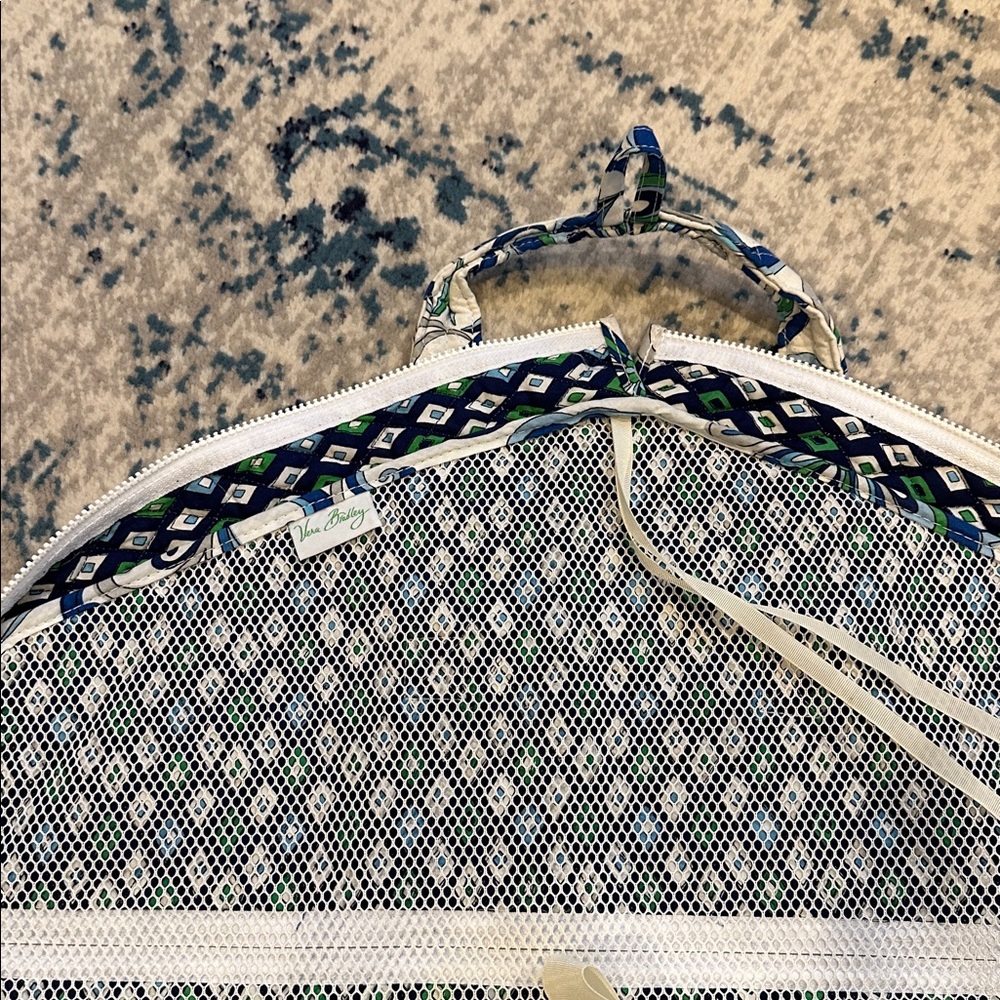 Vera Bradley Garment Bag Blue Floral Travel Quilted Preppy - Picture 7 of 10